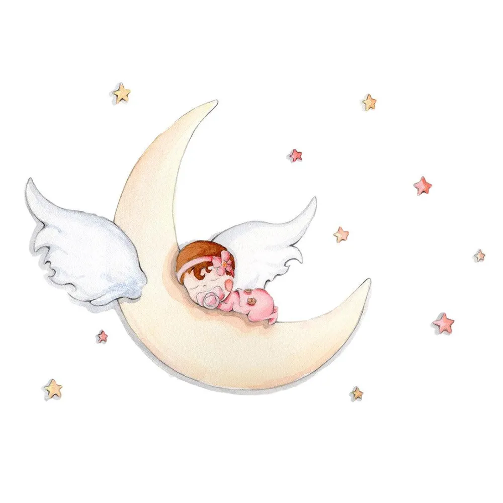 Vinilo Infantil Durmiendo Luna Sueños Cigüeñ Sueños de Cigüeña Vinilos
