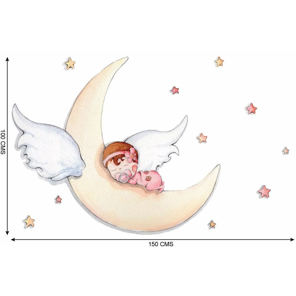 Vinilo Infantil Durmiendo Luna Sueños Cigüeñ Sueños de Cigüeña Vinilos