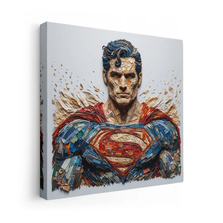 Superman En Llamas Tela Colores Poster