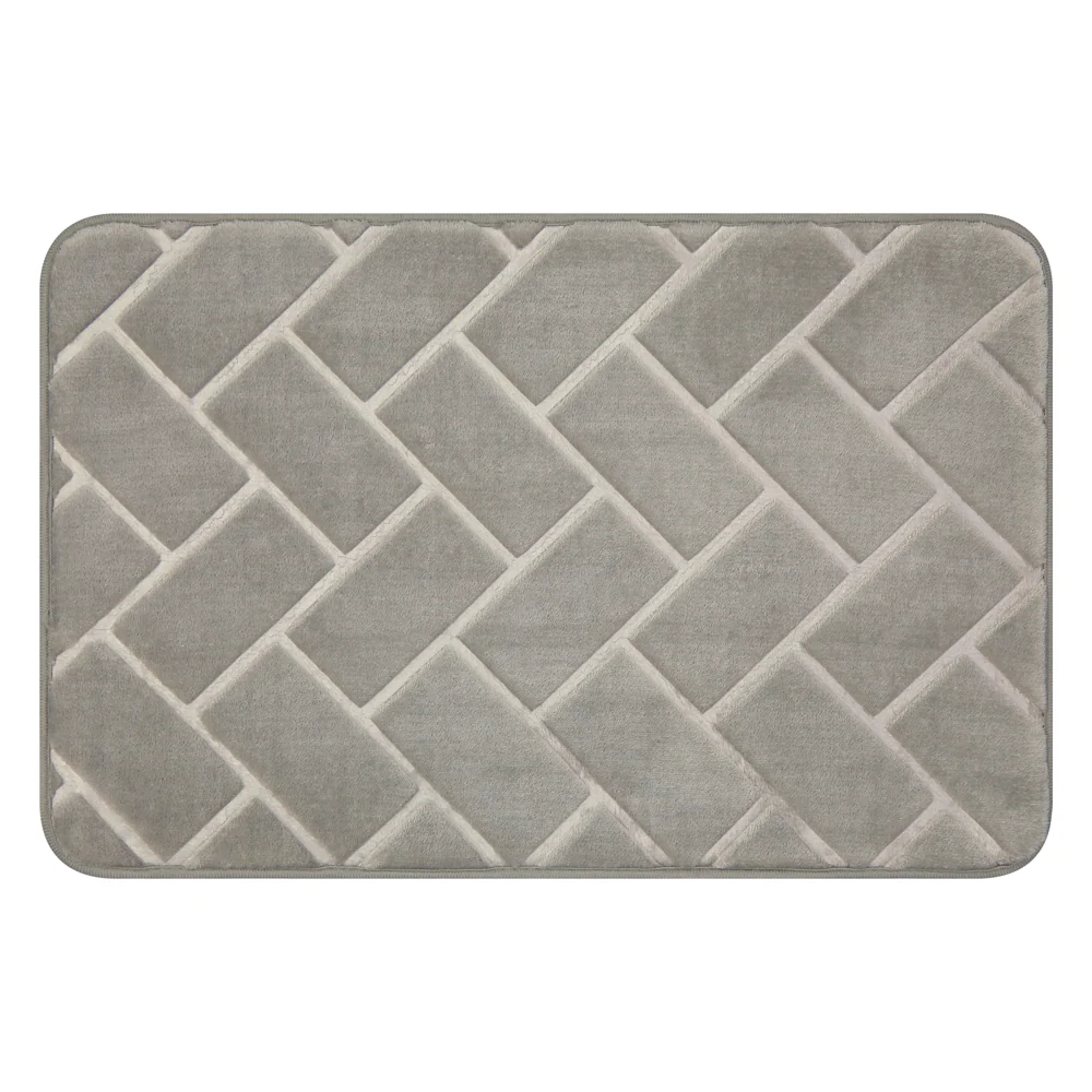 TAPETE DE BAÑO FOAM GRIS CLARO LADRILLO