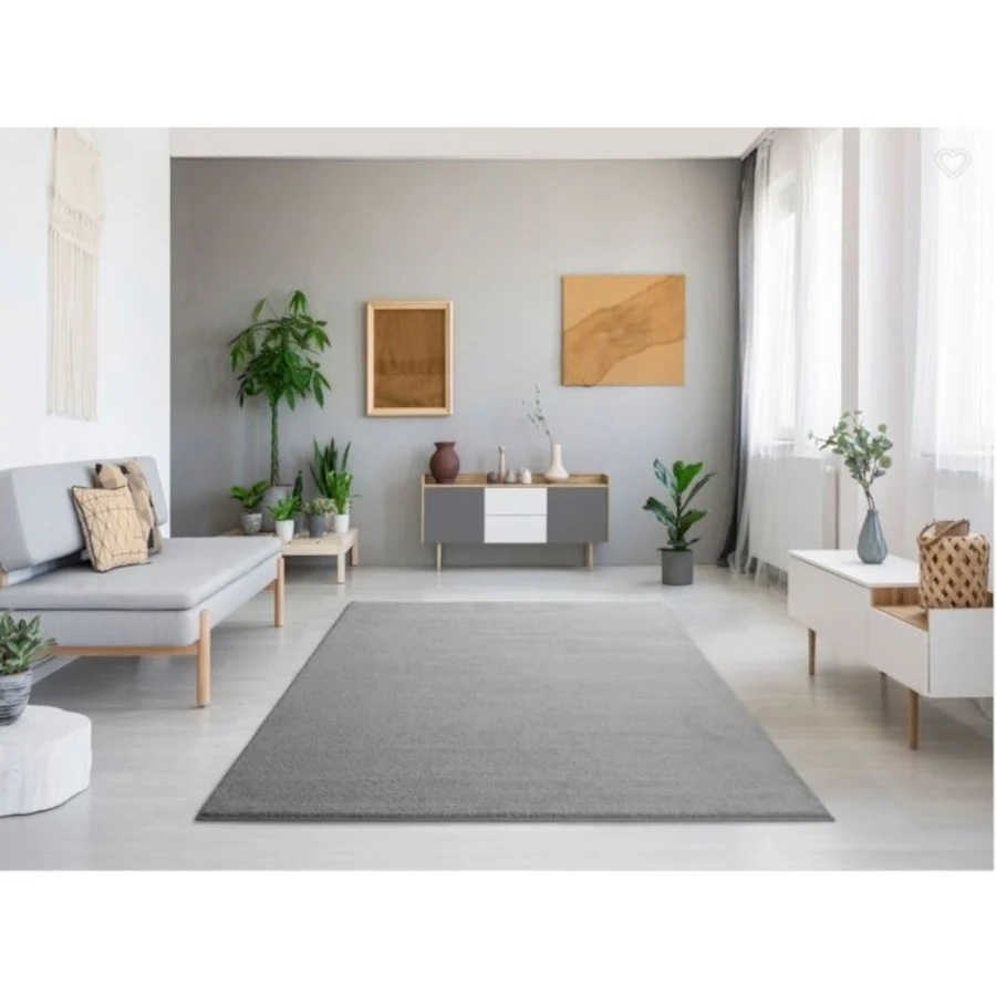 ALFOMBRA LISA – ELEGANCIA Y CONFORT PARA TU HOGAR-GRIS CLARO 80x150 CM TES