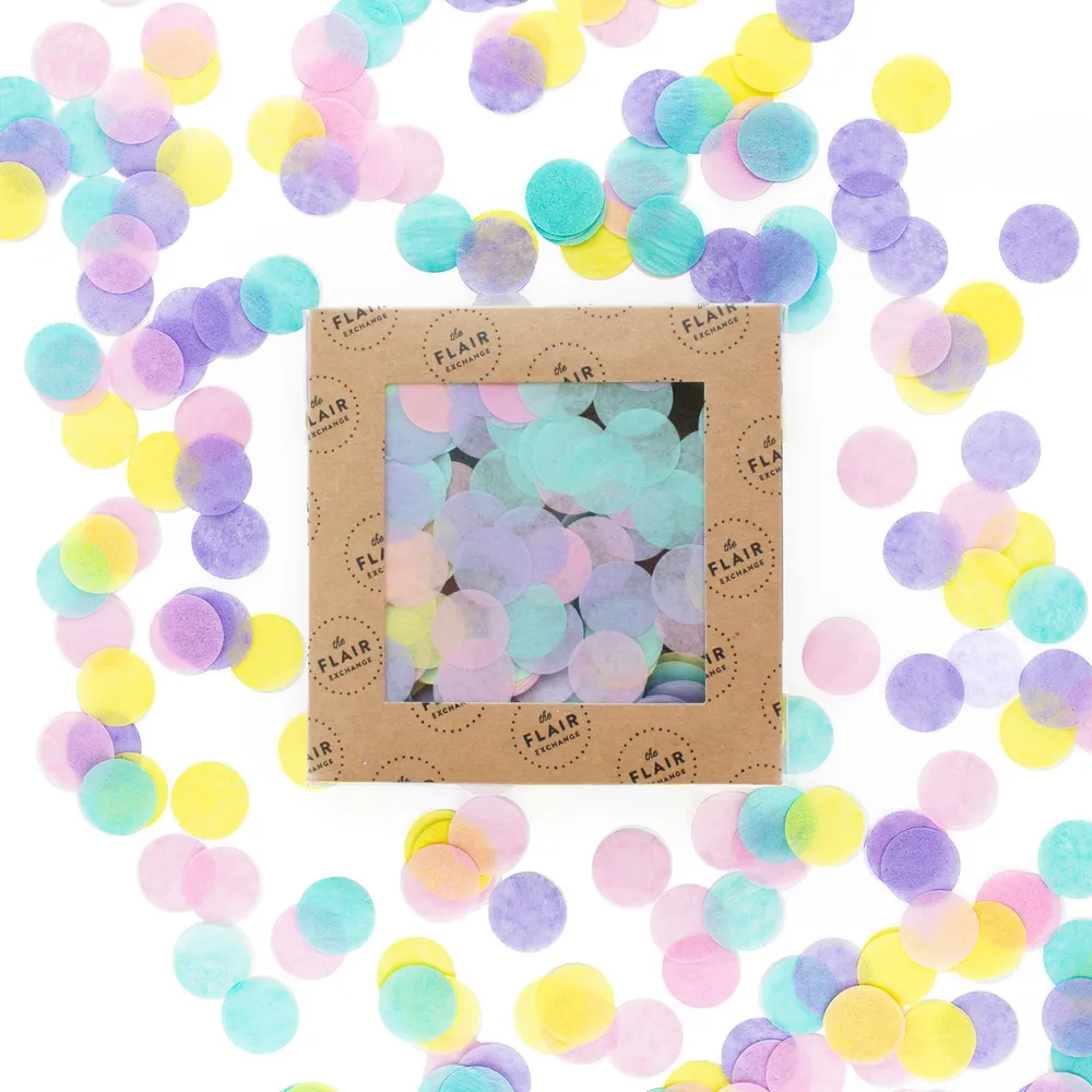 Confeti ecológico aqua malva amarillo - encantado The Flair Exchange