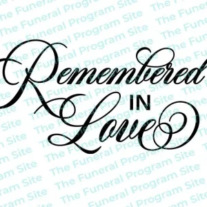 Título del programa funerario Recordado con amor The Funeral Program Site