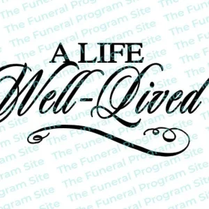 Título del programa funerario Una vida bien vivida The Funeral Program Site