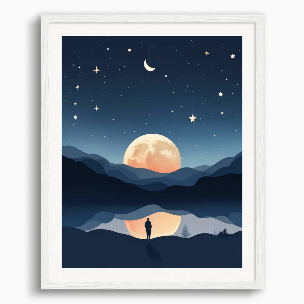 Arte de minimalismo, Luna y cielo estrellado - Póster The Object