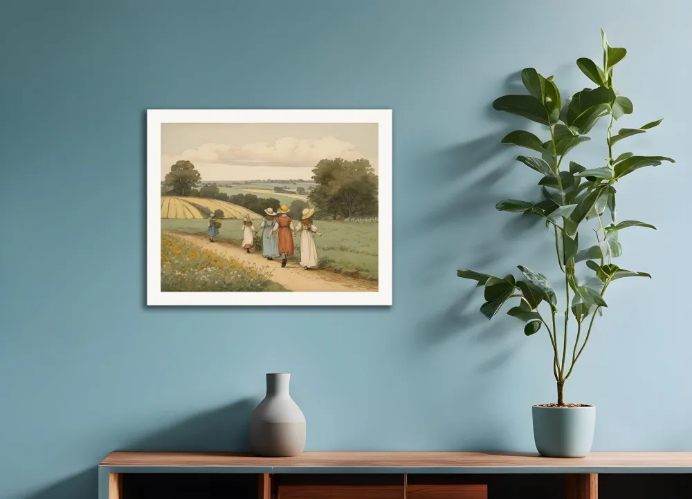 Ilustraciones británicas, inocentes y nostálgicas de la infancia, Campos - Póster The Object