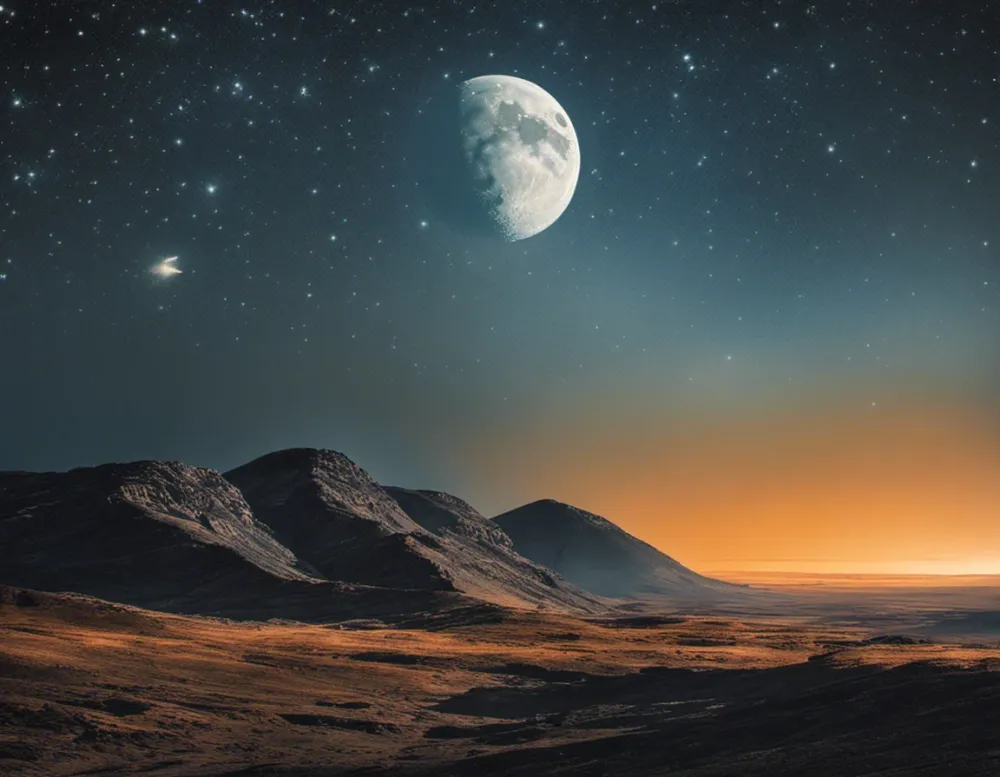 Luna y cielo estrellado - Póster The Object