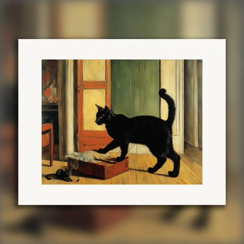 Pintura figurativa francesa, un gato - Póster The Object