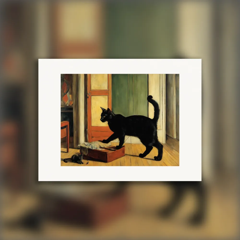 Pintura figurativa francesa, un gato - Póster The Object