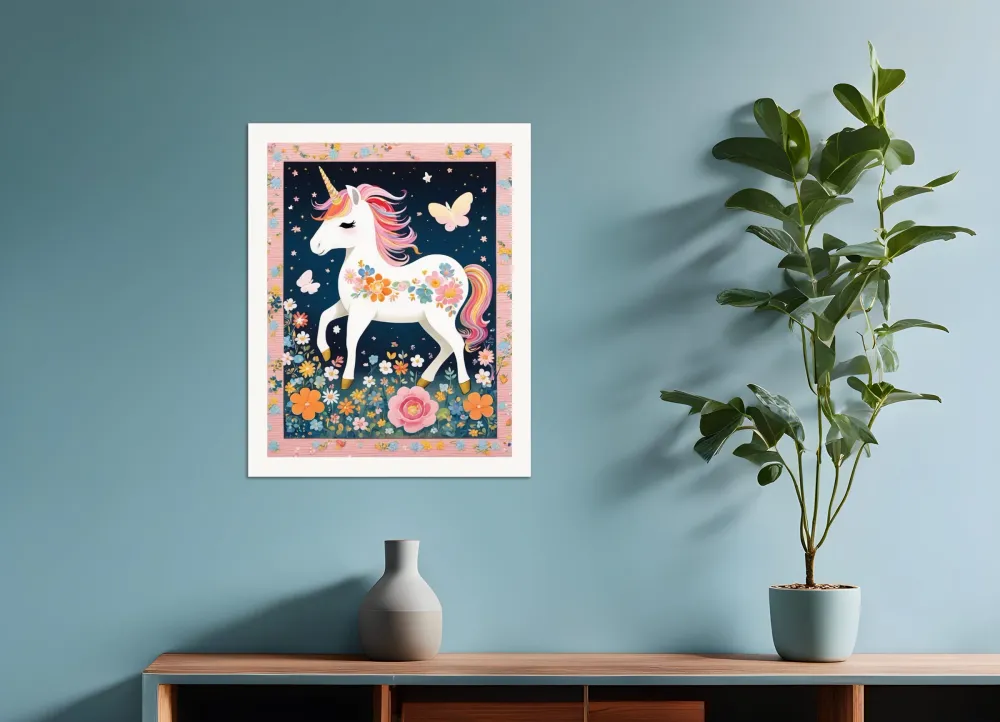 Un unicornio bebé adorable, kawaii japonés - pósters The Object