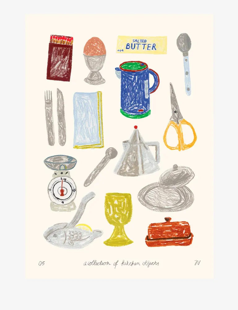 Collection Kitchen Objects the poster club