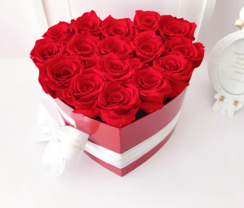 Caja Corazon Brillo de Rosas Preservadas The Prestige Roses Madrid