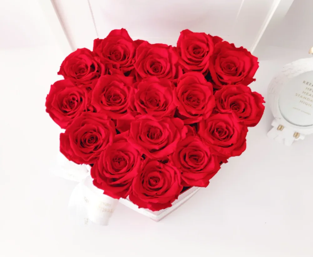 Caja Corazon Brillo de Rosas Preservadas The Prestige Roses Madrid