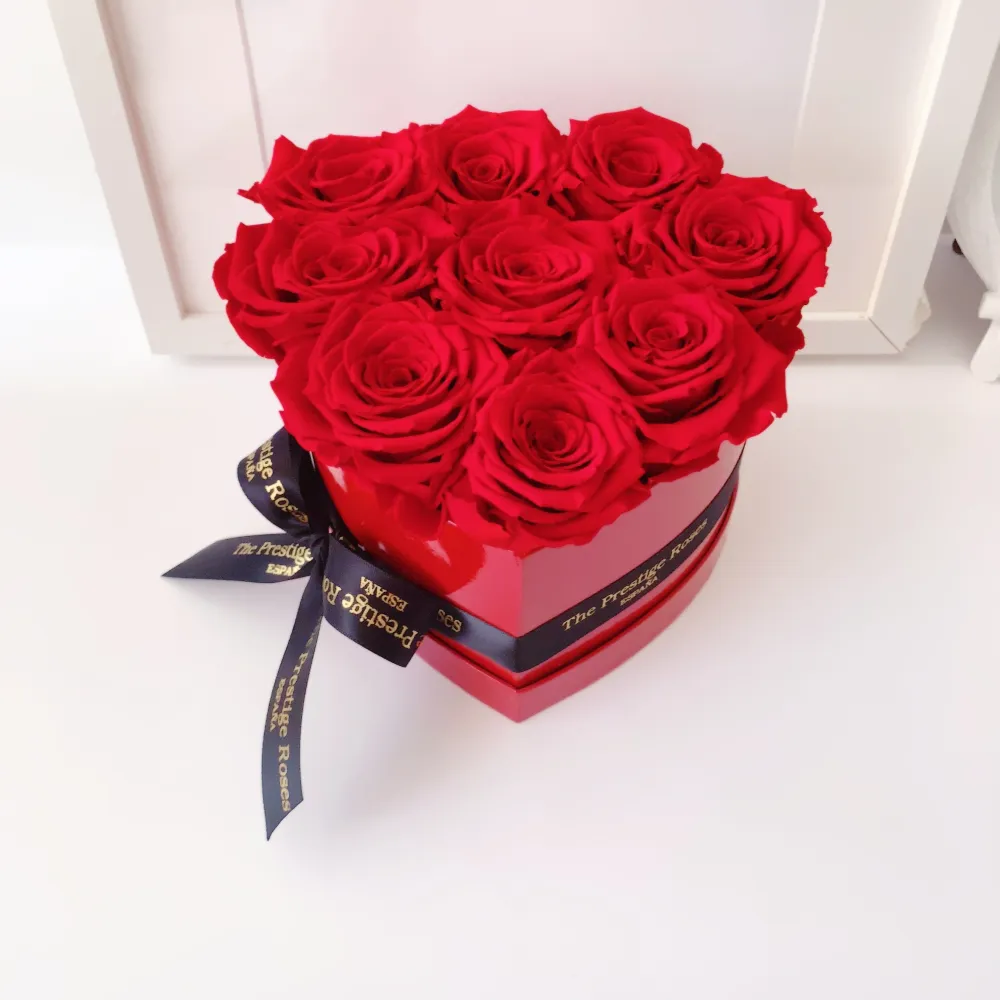 Caja Corazon Brillo de Rosas Preservadas The Prestige Roses Madrid