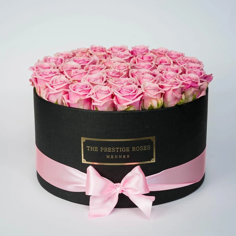 Caja Negro Grande de Rosas Frescas Rosas The Prestige Roses Madrid