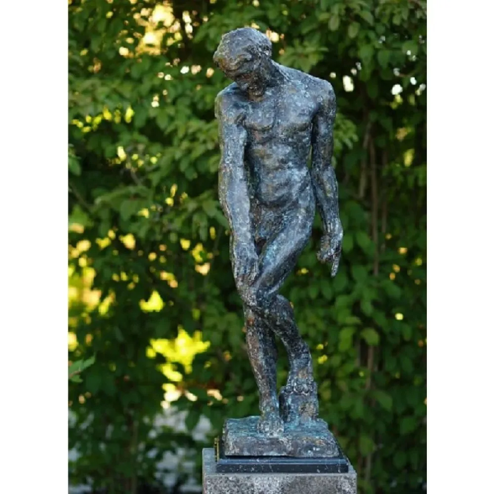 Estatua de bronce de Adán de Rodin 88 cm 8x31x27cm (AltoxAnchoxProfundidad) Thermobrass