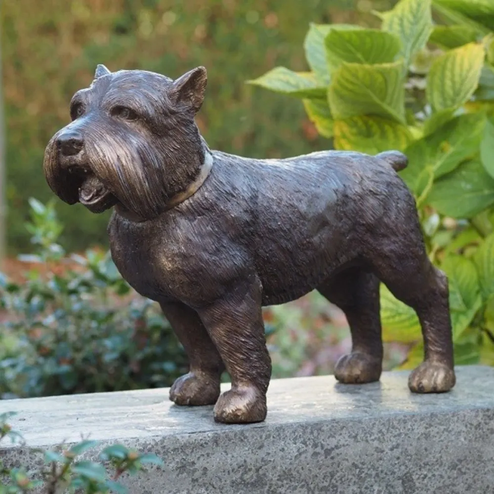 Estatua de bronce de un perro Yorkshire 35x17x46cm (AltoxAnchoxProfundidad) Thermobrass