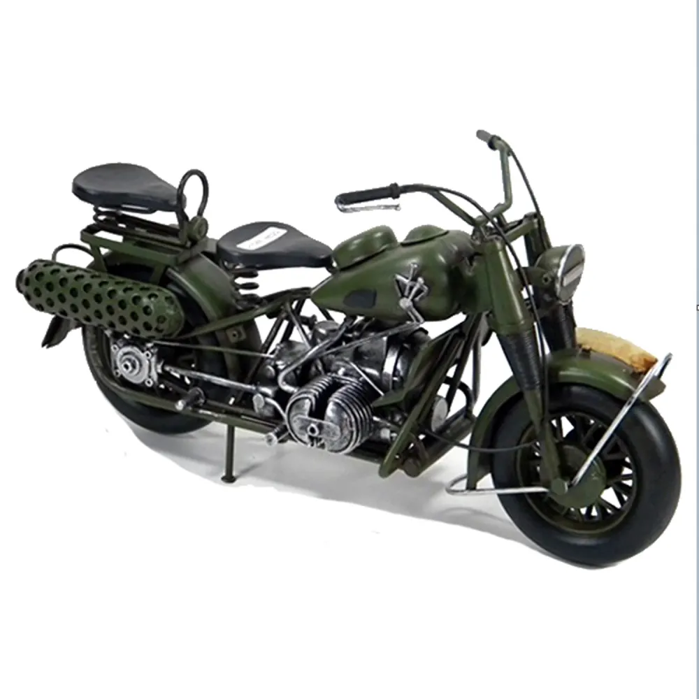 Adorno metálico moto vintage 24x14x17 cm. Tienda VGO