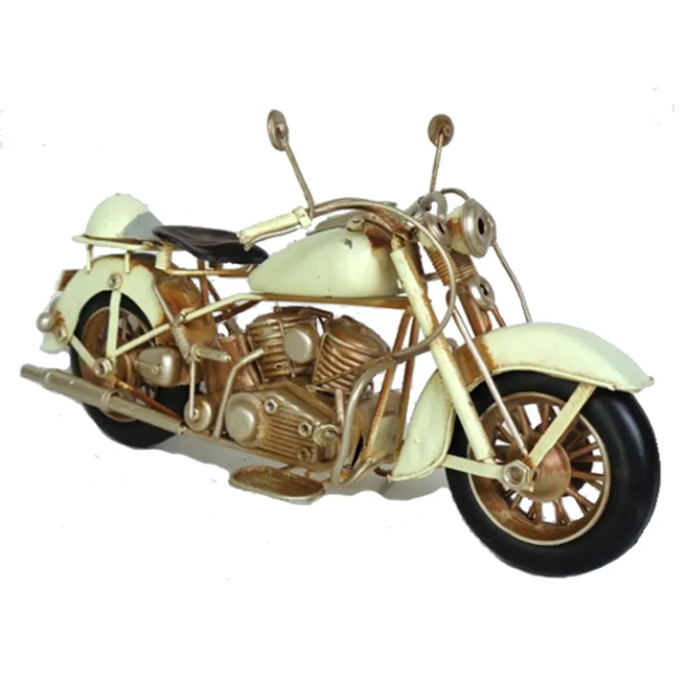 Adorno metálico moto vintage 28x11x15 cm. Tienda VGO