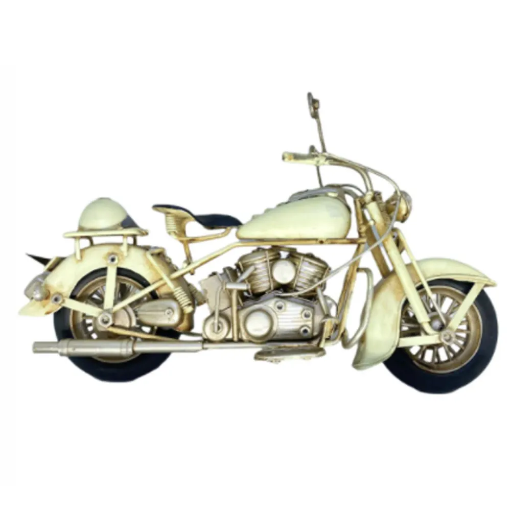 Adorno metálico moto vintage 28x11x15 cm. Tienda VGO