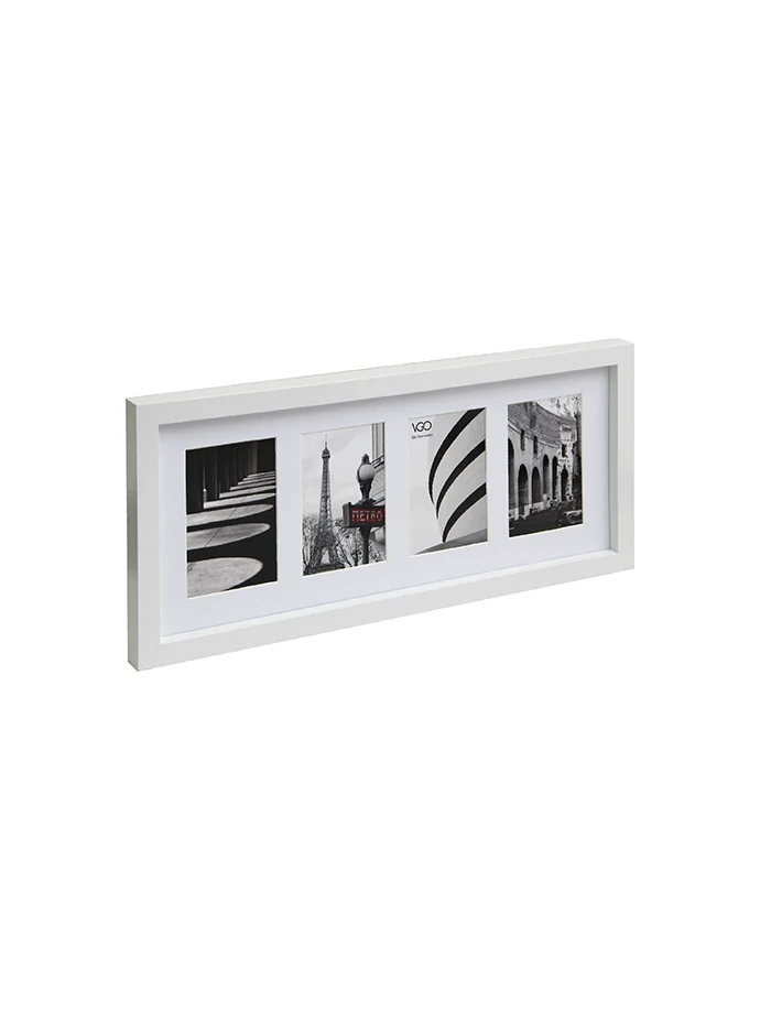 Marcos de madera cuádruples Blanco Tienda VGO