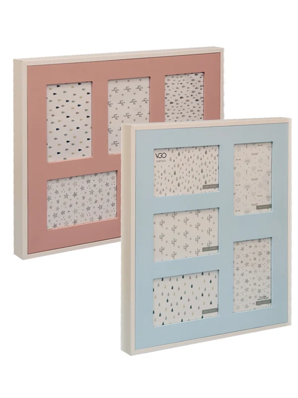 Marcos de madera múltiples infantiles Rosado Tienda VGO