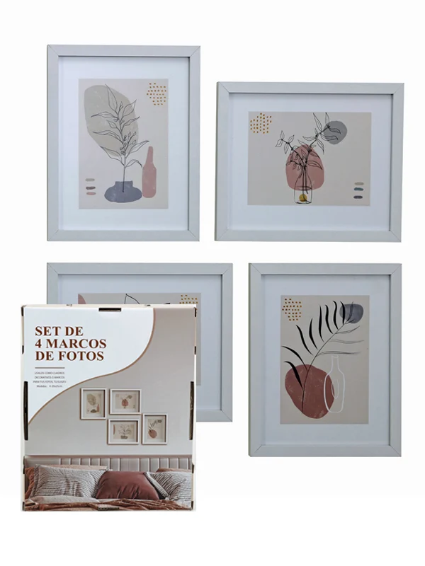 Set de 4 marcos para fotos de 20x25 cm blancos Tienda VGO