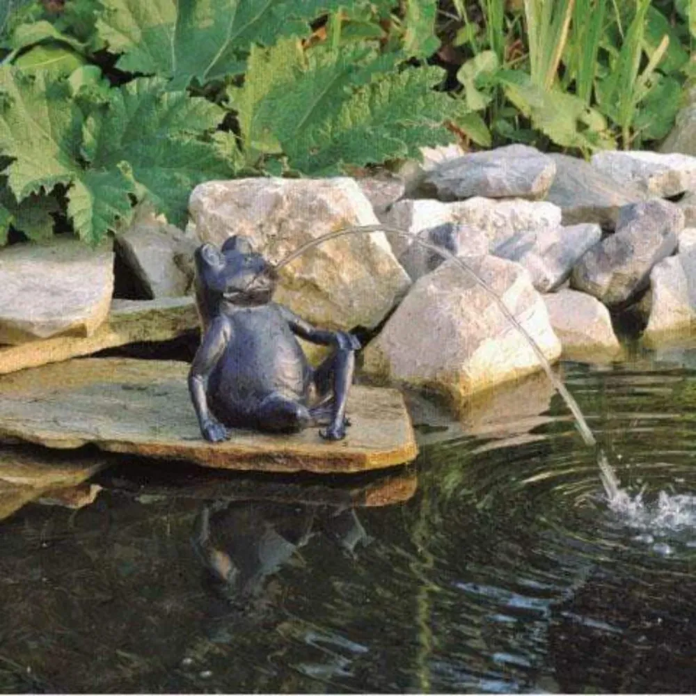 Gárgola Rana sentada 20CM - Escupidor para pequeño juego de agua - Ubbink