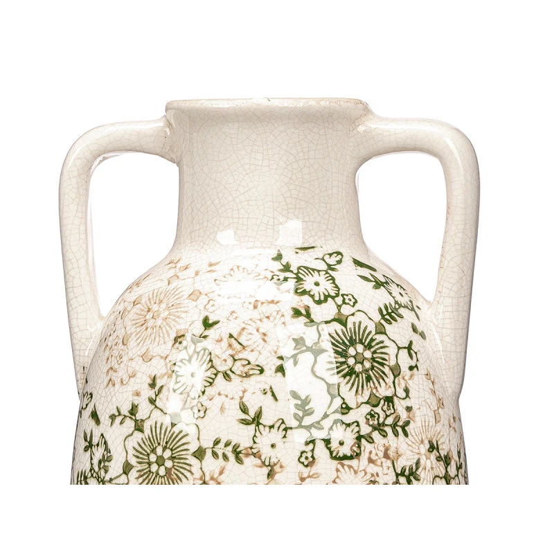 Jarrón Nonna 2 Asas Verde Beige 38cm UBICAR