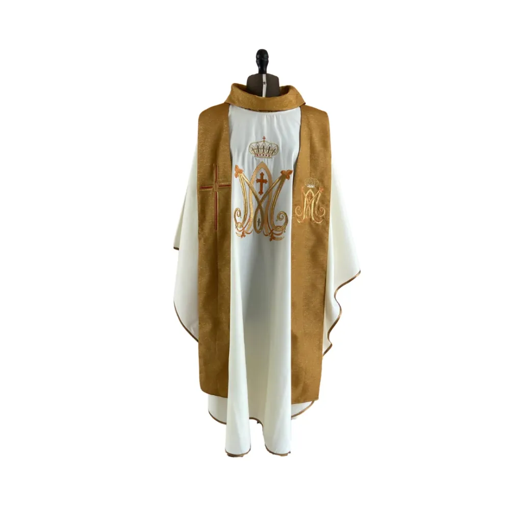 Ornamento Mariano hueso con dorado Uniformes GOCH