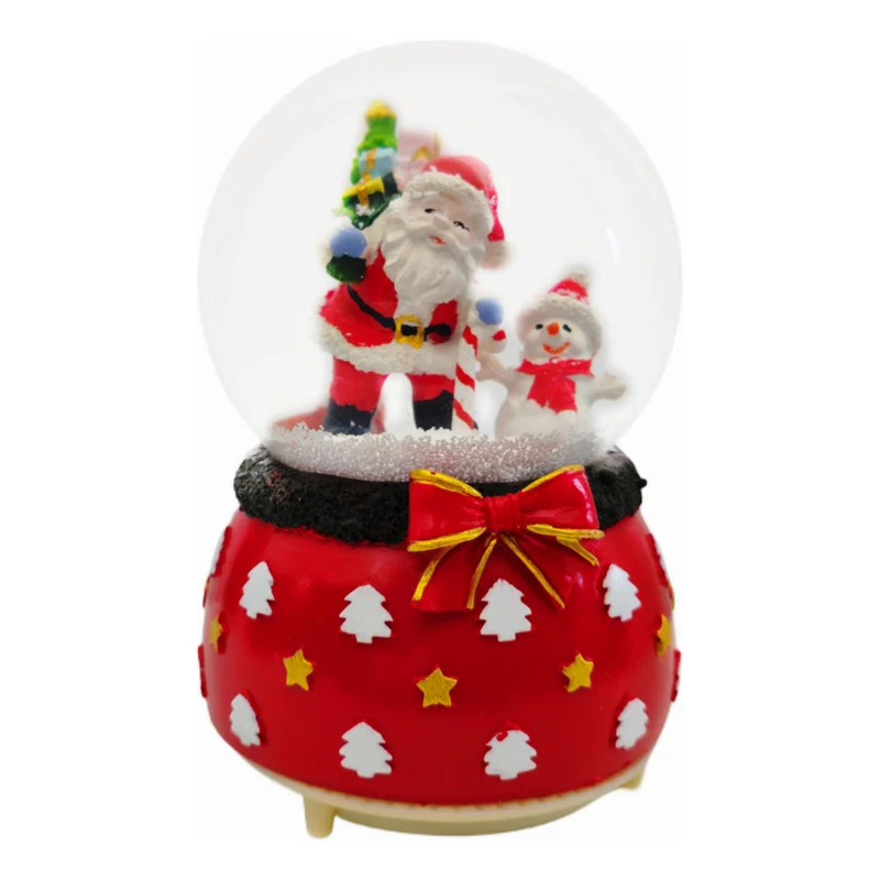 Bola De Nieve Esfera De Cristal Navidad Luz Y Música Decora Universal