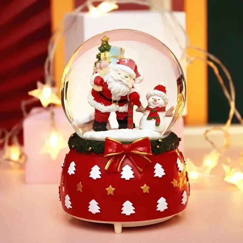 Bola De Nieve Esfera De Cristal Navidad Luz Y Música Decora Universal