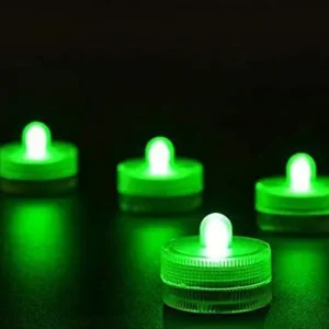 Luces de té LED sumergibles verdes - prueba de agua Vase Pearlfection