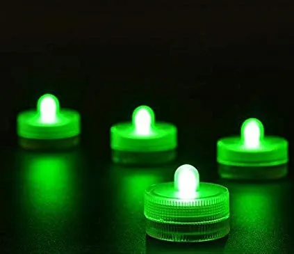 Luces de té LED sumergibles verdes - prueba de agua Vase Pearlfection