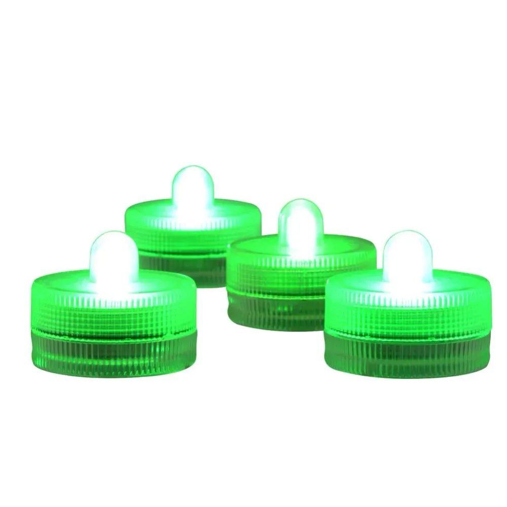 Luces de té LED sumergibles verdes - prueba de agua Vase Pearlfection
