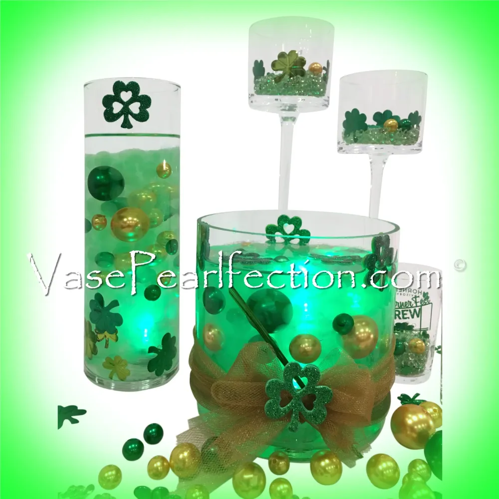 Luces de té LED sumergibles verdes - prueba de agua Vase Pearlfection