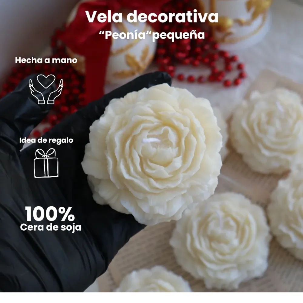 Vela decorativa “Peoní ” mediana 1 unid Blanca