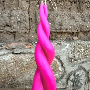 Vela espiral de cera de abejas color lila