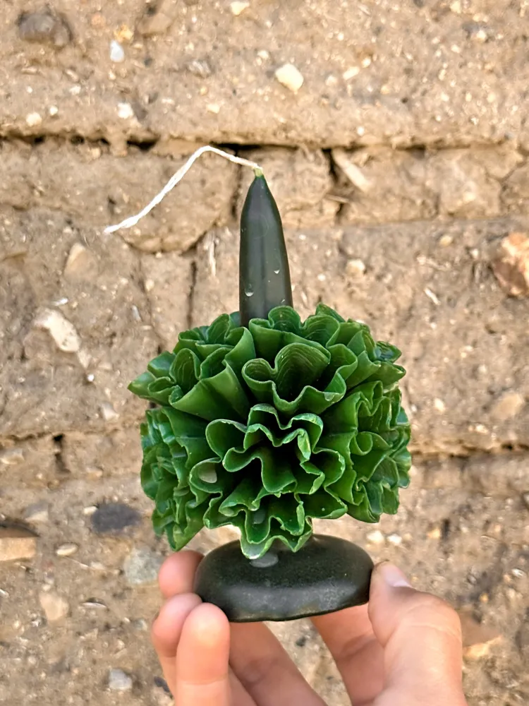 Vela floral de cera de abejas de Teotitlán