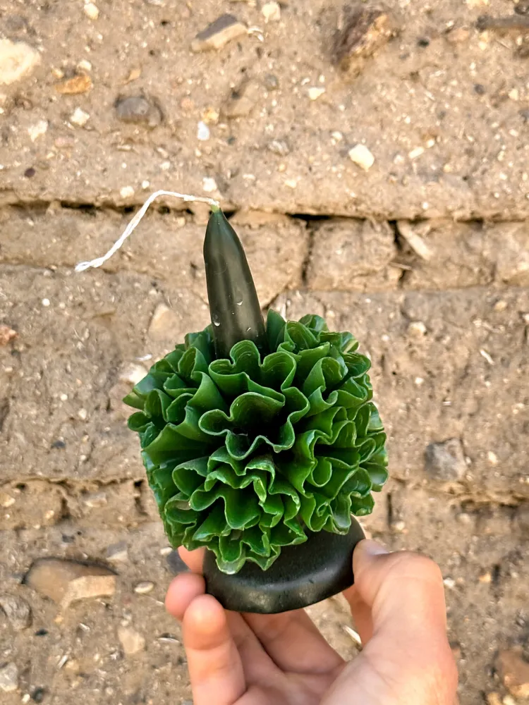 Vela floral de cera de abejas de Teotitlán