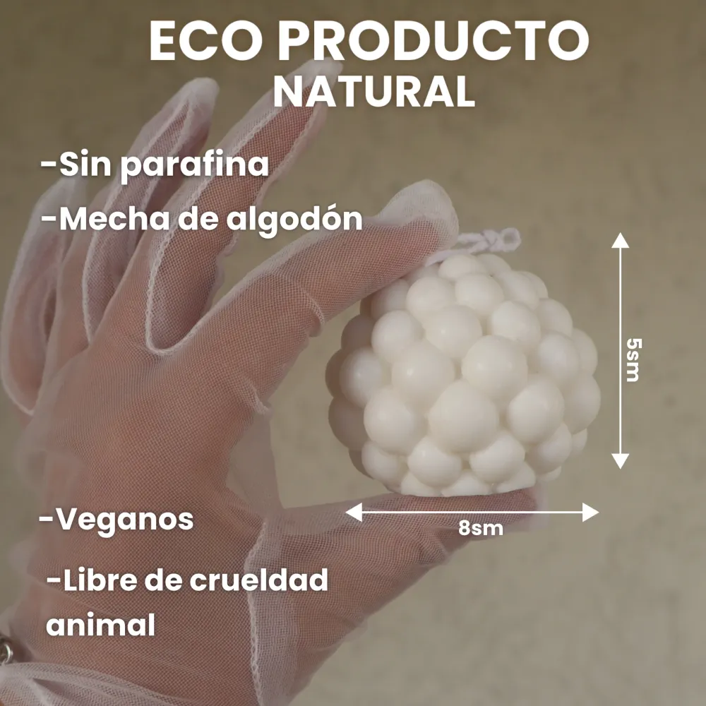 Vela “Bubbles” forma de bola Blanca VelaVisata