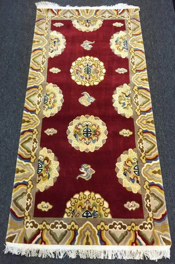 Alfombra tradicional tibetana Mandala en rojo real vendor-unknown