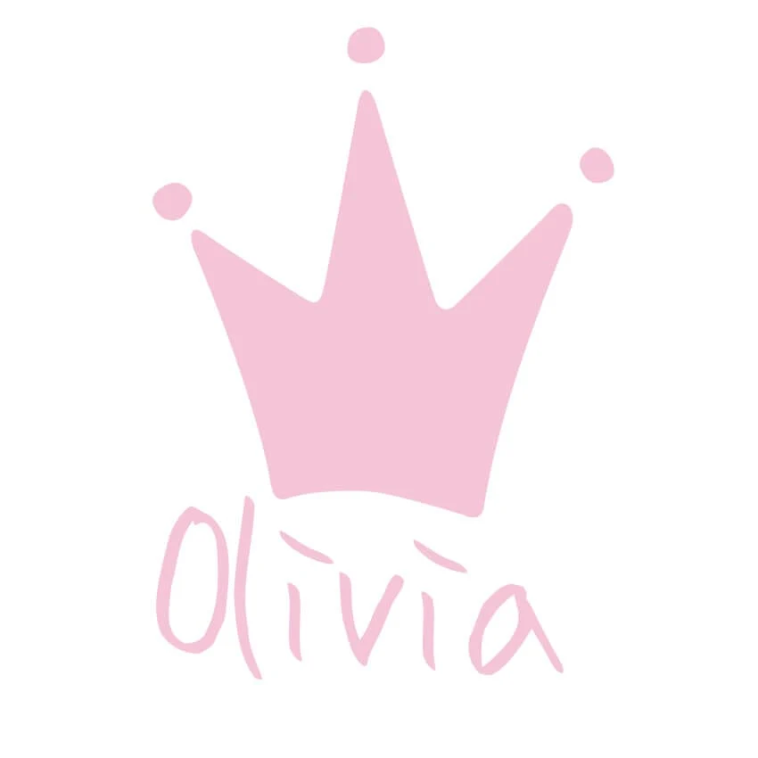 Vinilo infantil Personalizado Corona Rosa