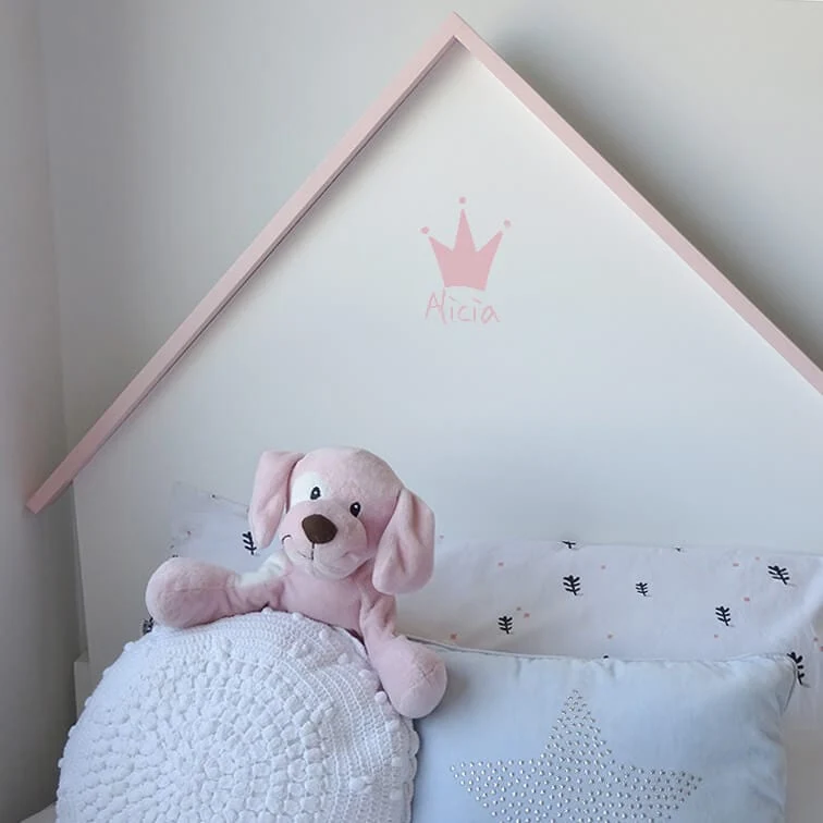 Vinilo infantil Personalizado Corona Rosa