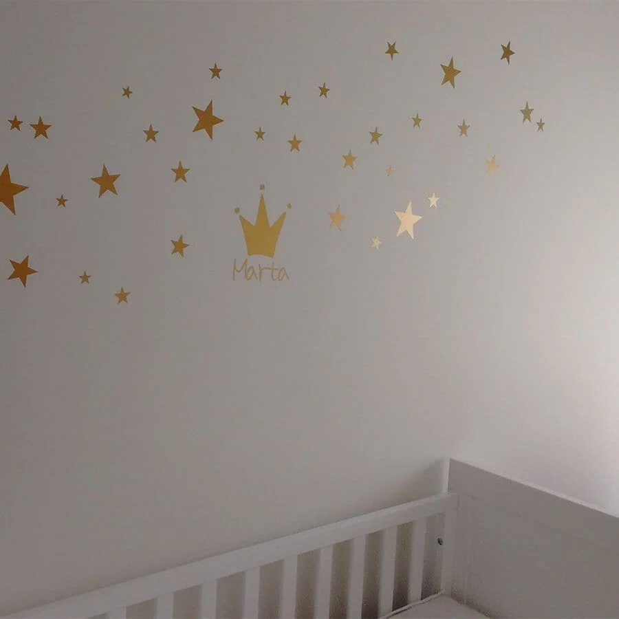 Vinilo infantil Personalizado Corona Rosa