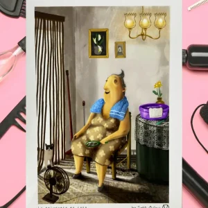 Lámina Abuela en la peluquerí en casa Violeta Quiñones