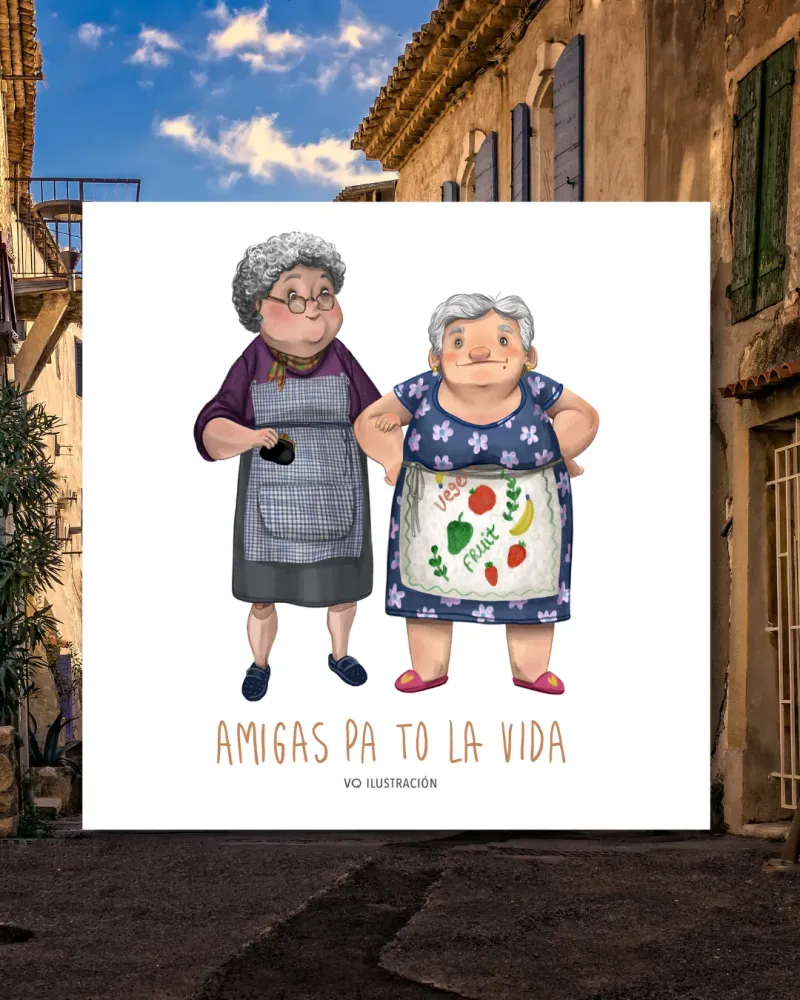 Lámina Amigas pa to la vida - Abuelas Violeta Quiñones