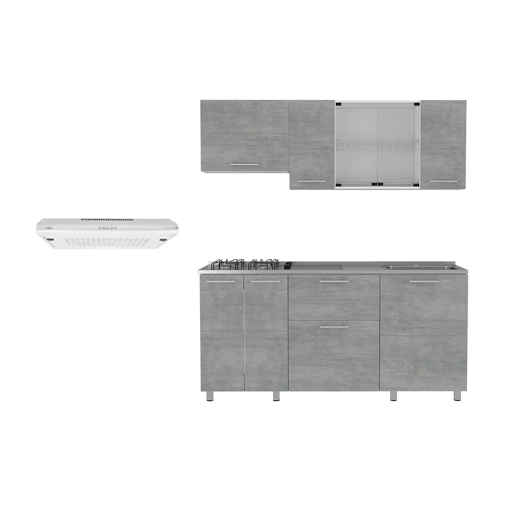 Combo de Cocina Atlati, Incluye Cocina Integral y Campana Virtual Muebles Combo