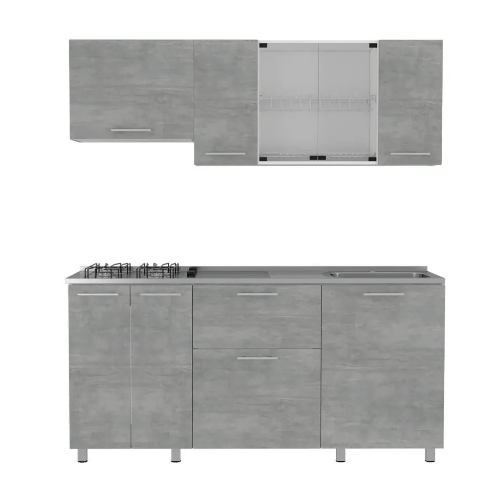 Combo de Cocina Atlati, Incluye Cocina Integral y Campana Virtual Muebles Combo