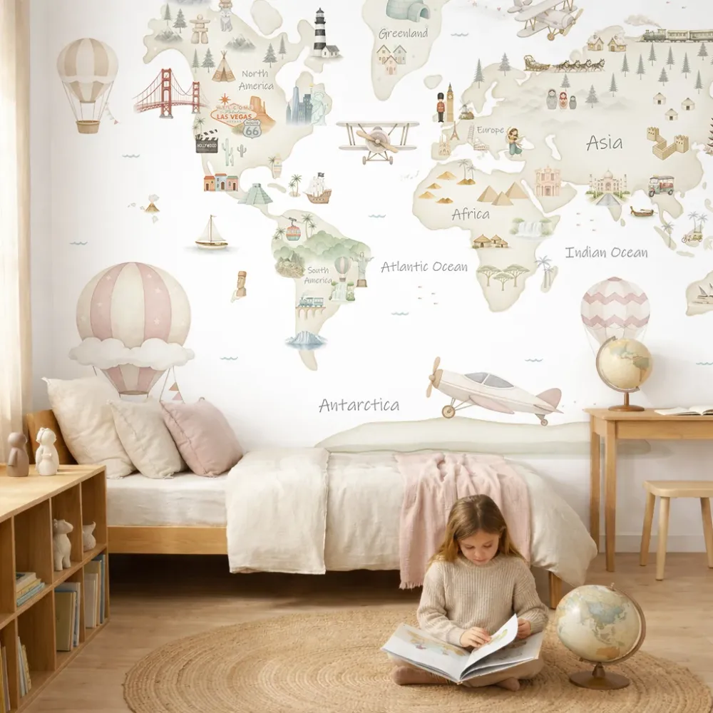 Mural de papel pintado - MAPA MUNDI ADVENTURE II Wall Lover